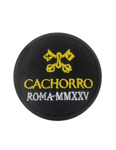 parche bordado cachorro roma negro