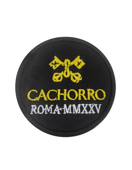 parche bordado cachorro roma negro
