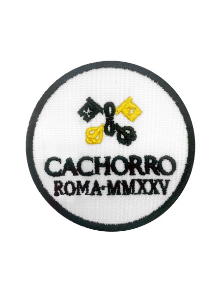 parche bordado cachorro roma blanco