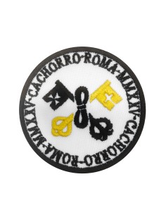 parche bordado cachorro roma blanco